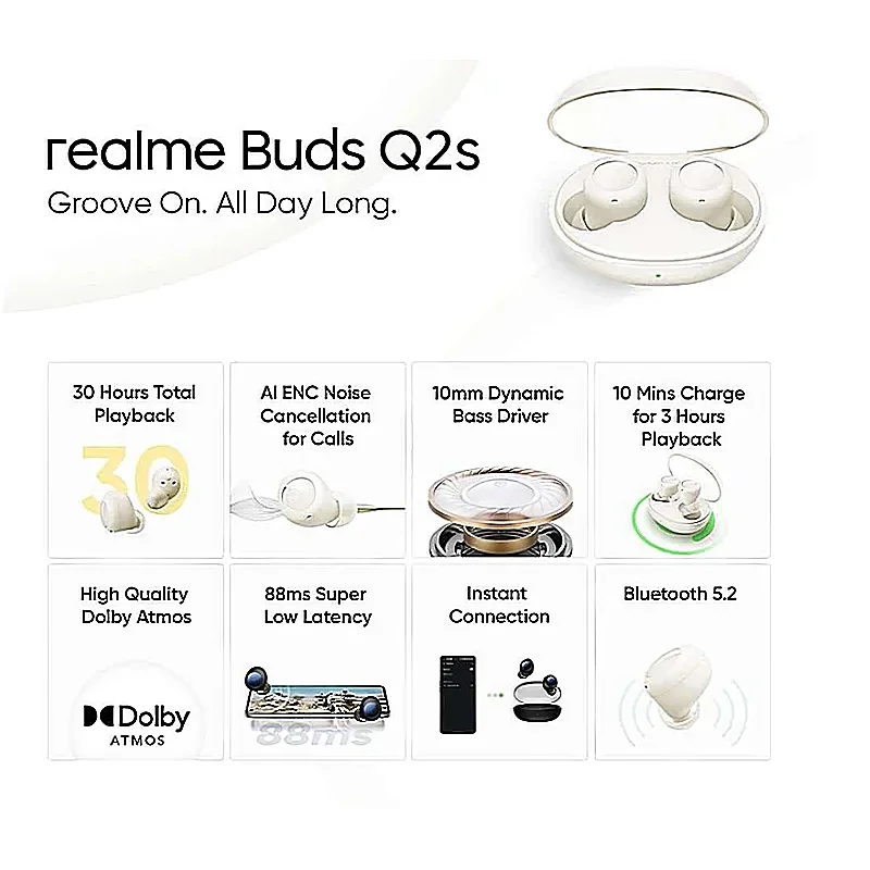 عکس شماره:0 , هندزفری بی سیم ریلمی مدل realme Buds Q2s